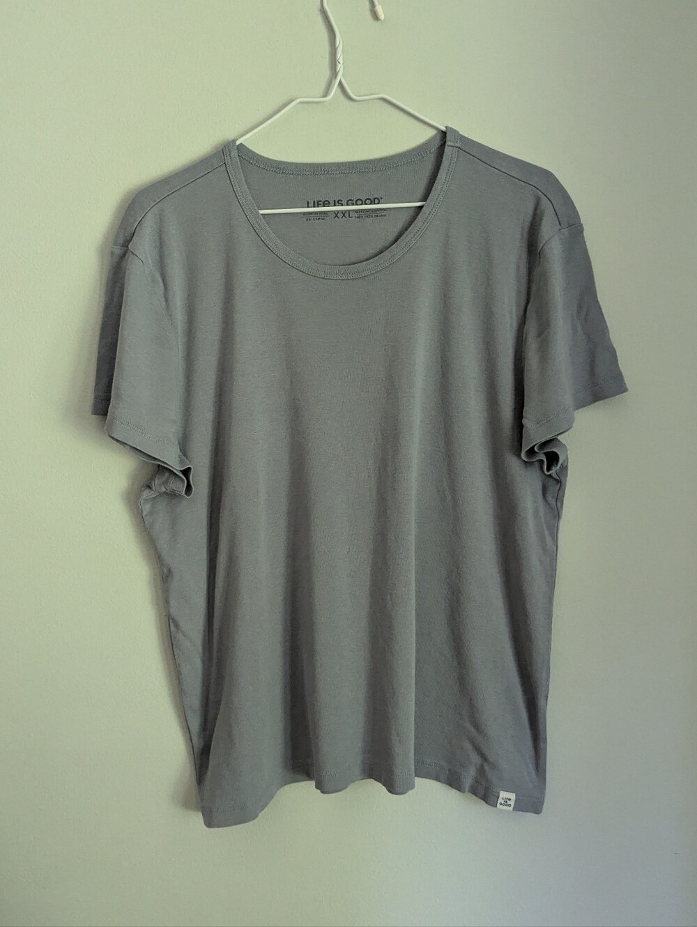 Life Is Good Women's XXL Solid Modal Cotton Ribbed Tee Gray Short Sleeve